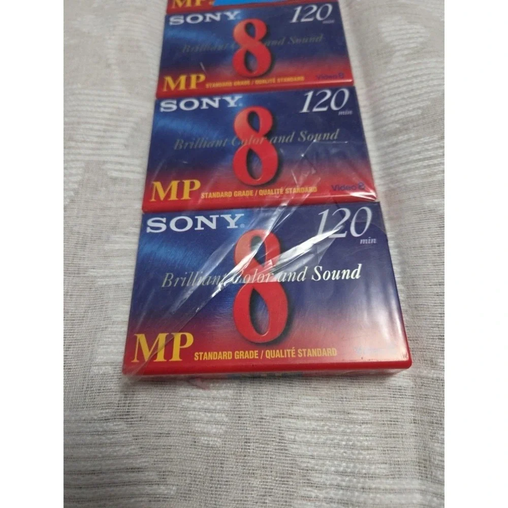Sony Camcorder Cassettes Tapes Video 120 Minute, 8mm (4-Pack) BRAND NEW SEALED